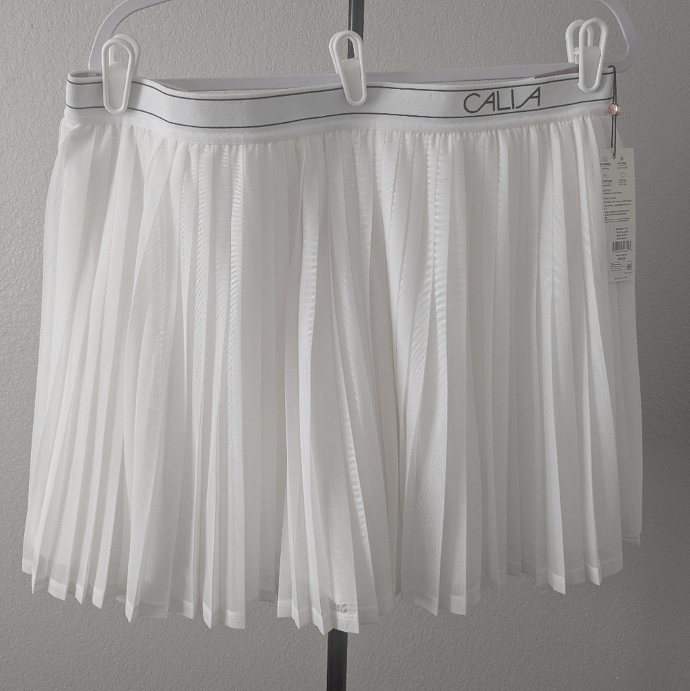 CALIA White Pleated Tennis Skirt XXL